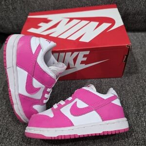Nike Kids Pink and White Sneakers